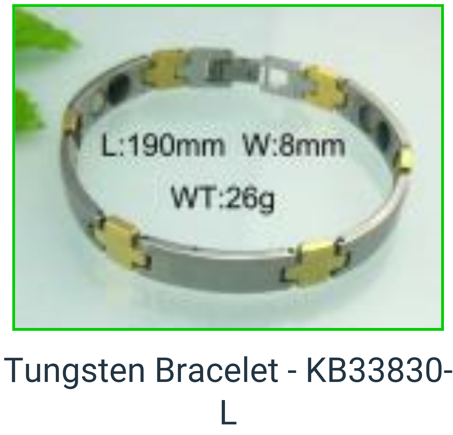 KB33830 -Tungsten Bracelet Two Tone Level 3